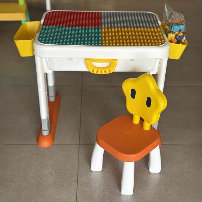 میز لگو بازی 3 در 1 فیلو طرح ستاره به همراه 55 تکه لگو FEELO کد FL1679