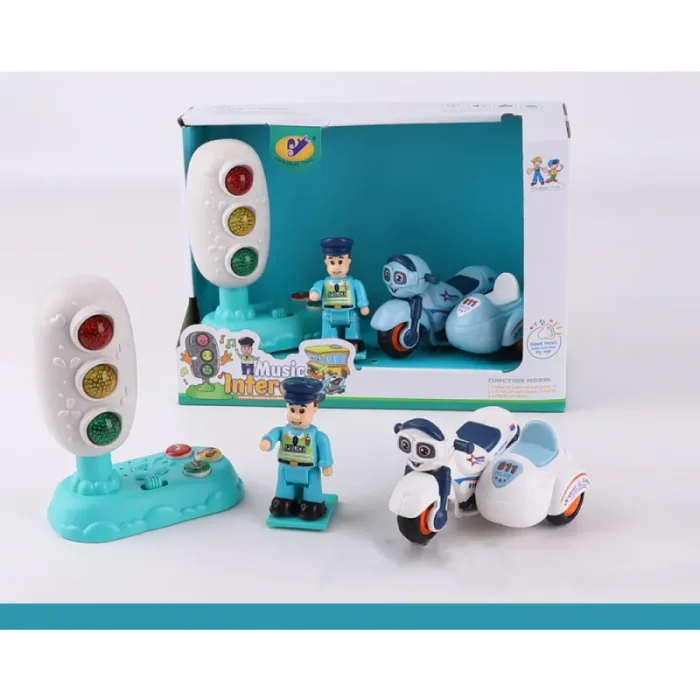 اسباب بازی آموزشی چراغ راهنمایی و موتور پلیس کد 85510H