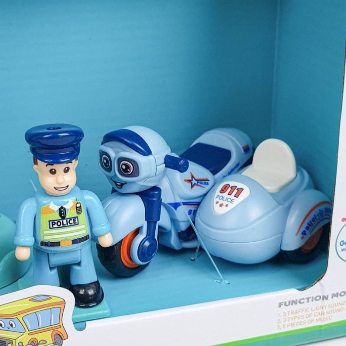 اسباب بازی آموزشی چراغ راهنمایی و موتور پلیس کد 85510H