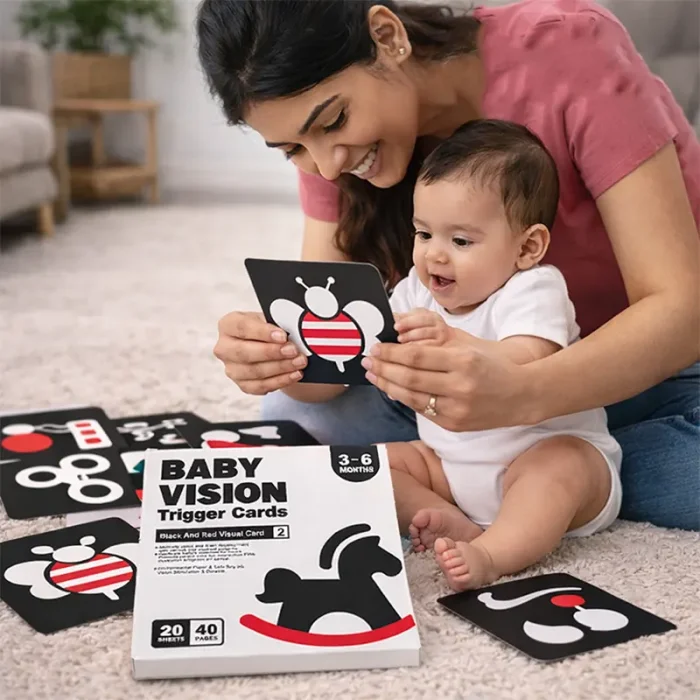 فلش کارت نوزاد سیاه و قرمز کد QM272