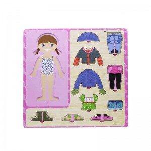 پازل چوبی آموزشی لباس دخترانه مدل 6008
