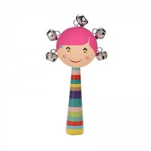 اسباب بازی چوبی جغجغه کودک رنگ صورتی مدل P/7790/G