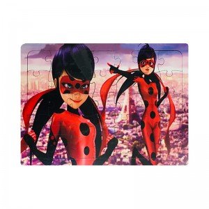 پازل چوبی کودک طرح دختر کفشدوزکی