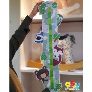 چارت اندازه گیری قد کودک چوبی طرح جنگل Classic World مدل  4812