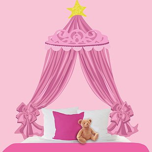 استیکر خیمه صورتی تخت خواب كد14027