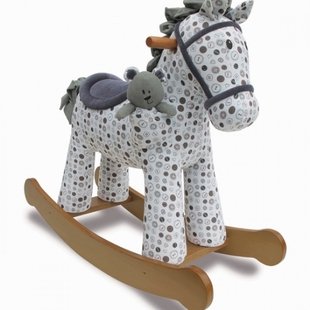 راکر اسب کودک چوبی طرح دایلان با عروسک little bird مدل 3031