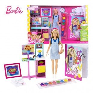 عروسک باربی با لوازم نقاشی مدل FRL35