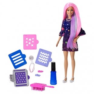 عروسک باربی با قابلیت تغییر رنگ مو مدل FHX00