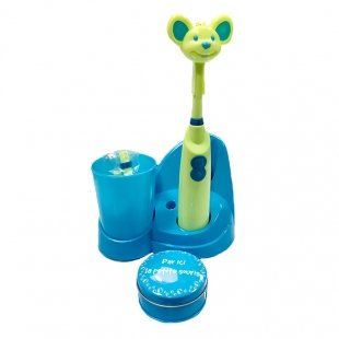 مسواک شارژی کودک با لوازم رنگ آبی مدل 28448