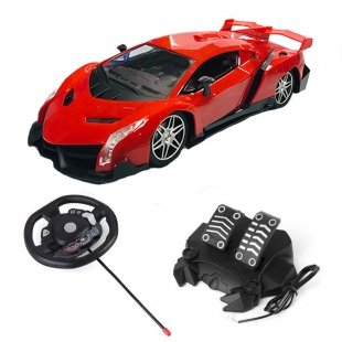 ماشین بازی کنترلی لامبورگینی فرمانی پدال دار قرمز مدل 33111