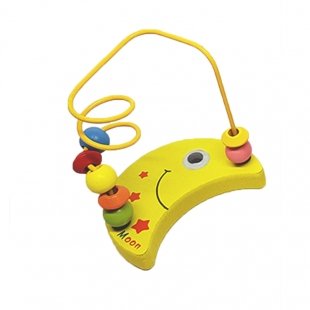 میله و مهره چوبی کودک طرح ماه مدل 6150