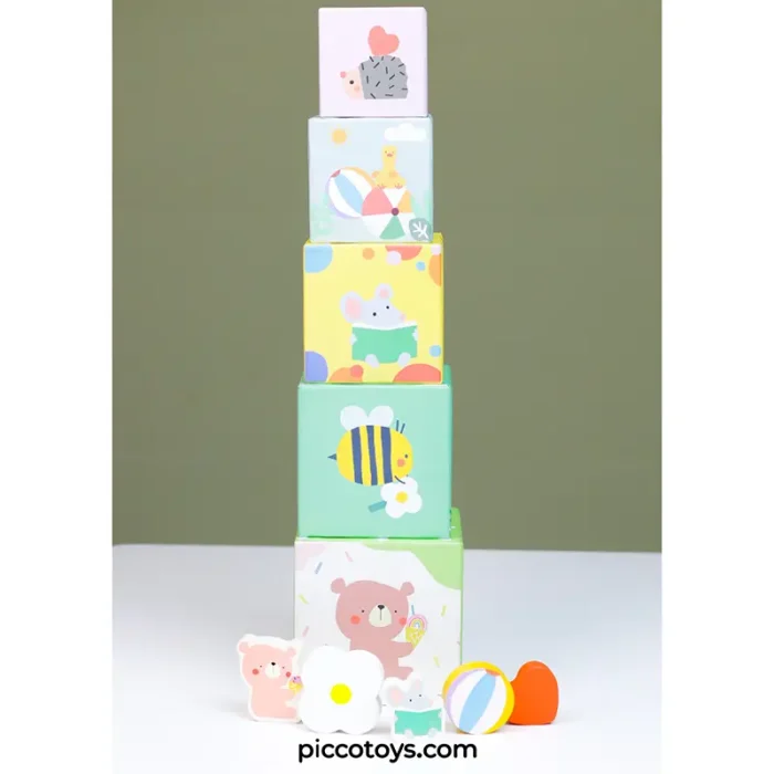 برج مکعب هوش چوبی کلاسیک ورلد classic world Forest Stacking Cubes کد 20222
