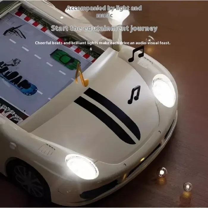 اسباب بازی ماشین فرمان دار موزیکال رنگ کرم کد SJ703C