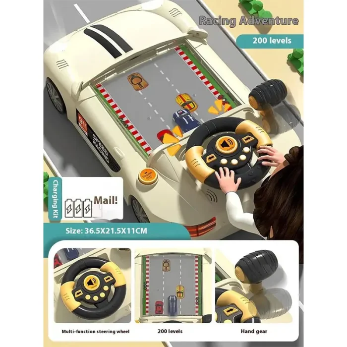 اسباب بازی ماشین فرمان دار موزیکال رنگ کرم کد SJ703C