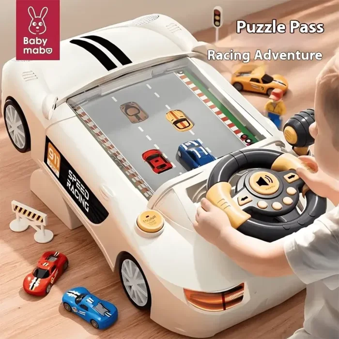 اسباب بازی ماشین فرمان دار موزیکال رنگ کرم کد SJ703C
