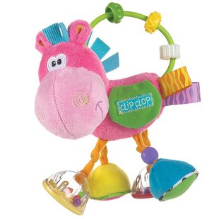 عروسک اسب حلقه و مهره صورتی playgro کد 183303