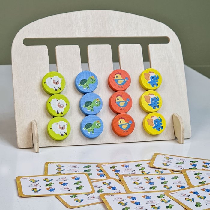 اسباب بازی تطبیق چوبی حیوانات کد JHTOY878