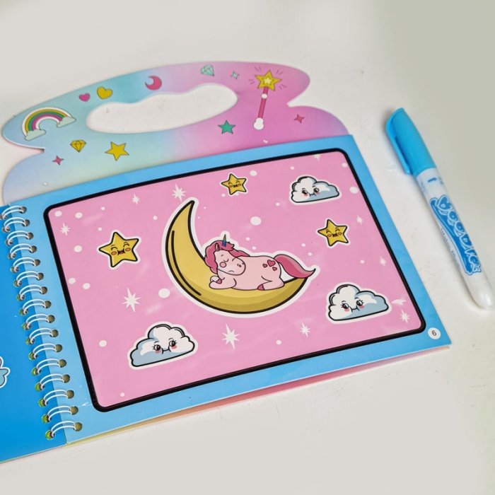 کتاب جادویی رنگ آمیزی با آب (مجیک واتر) مدل یونیکورن کد BH213