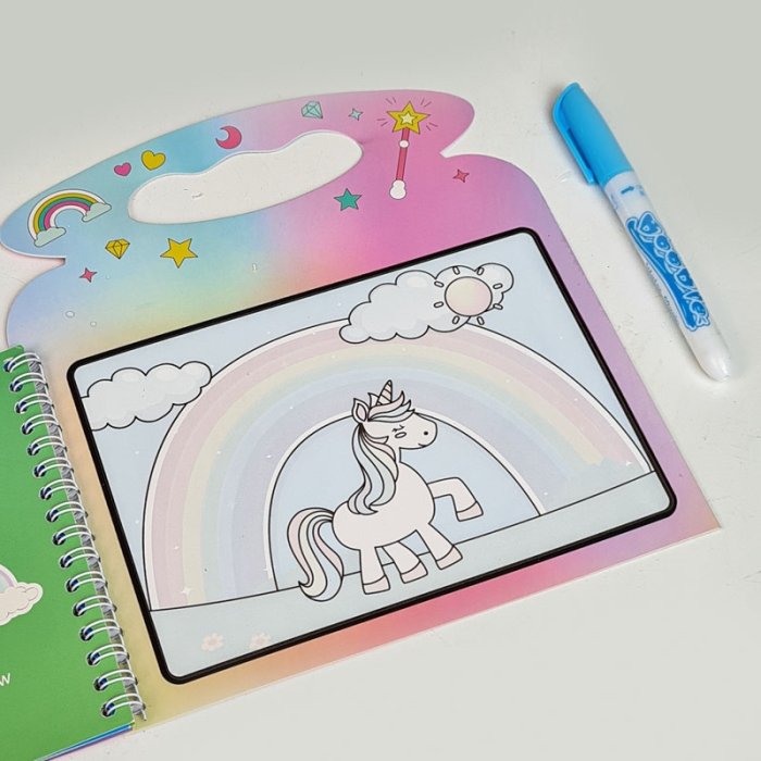 کتاب جادویی رنگ آمیزی با آب (مجیک واتر) مدل یونیکورن کد BH213