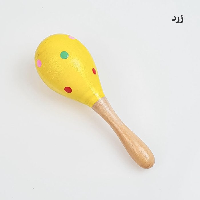 اسباب بازی جغجغه چوبی طرح خال خالی سایز کوچک کد 6827884