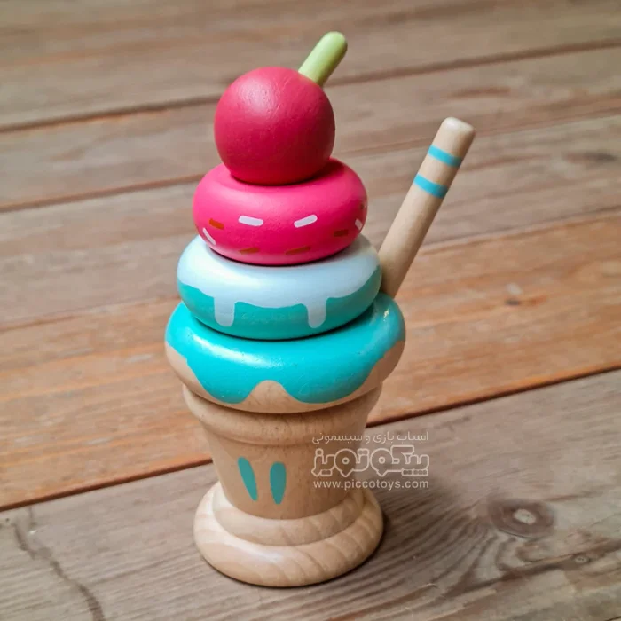 اسباب بازی برج هوش چوبی مدل بستنی کد BZ-44-H