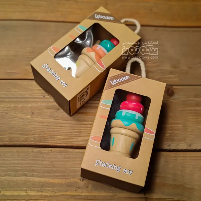 اسباب بازی برج هوش چوبی مدل بستنی کد BZ-44-H
