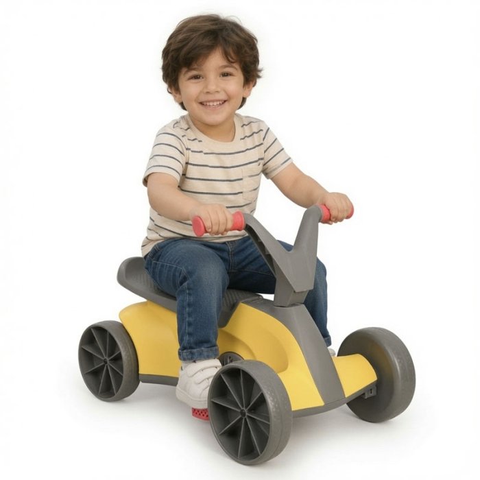 سه چرخه کودک رنگ زرد طوسی پررنگ کد P/7276/D