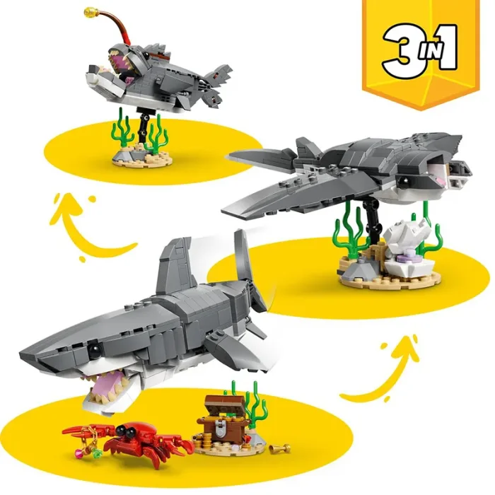 لگو کریتور 379 قطعه 3 در 1 مدل کوسه  LEGO Creator 3 in 1 shark  کد 31381