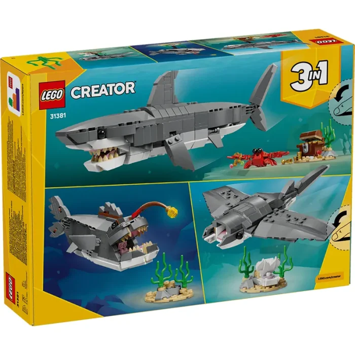 لگو کریتور 379 قطعه 3 در 1 مدل کوسه  LEGO Creator 3 in 1 shark  کد 31381