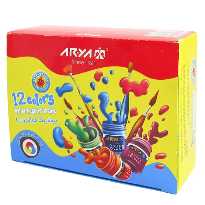 گواش 12 رنگ آریا POSTER COLOR کد 4028