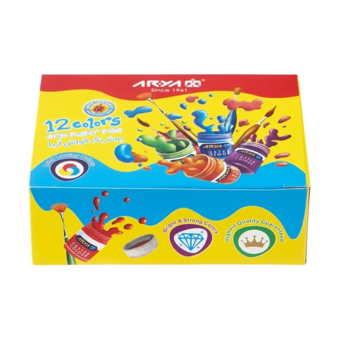 گواش 12 رنگ آریا POSTER COLOR کد 4028
