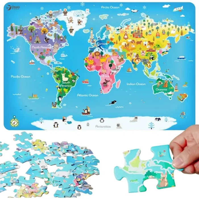 پازل نقشه جهان کلاسیک ورلد Classic World MAP PUZZLE کد 40074