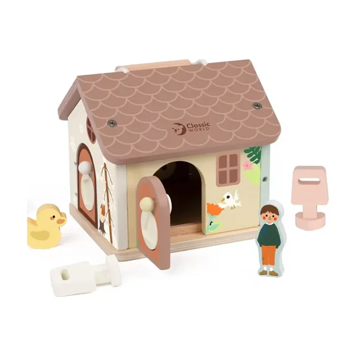 خانه عروسک چوبی قفل دار کلاسیک ورلد Classic World WOODEN LOCKING HOUSE کد  20270