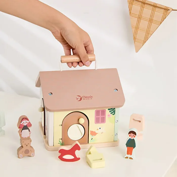خانه عروسک چوبی کلاسیک ورلد Classic World WOODEN LOCKING HOUSE کد  20270