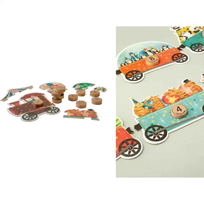 پازل کودک 80 تکه مدل قطار KID FANS ROAD TRIP SUNSET  کد KS2446