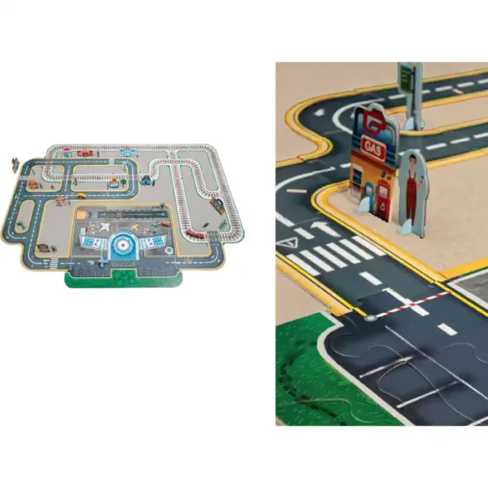 پازل خیابان 25 قطعه مدل ترافیک شهری KID FANS LOAD THE ROAD کد KS2457