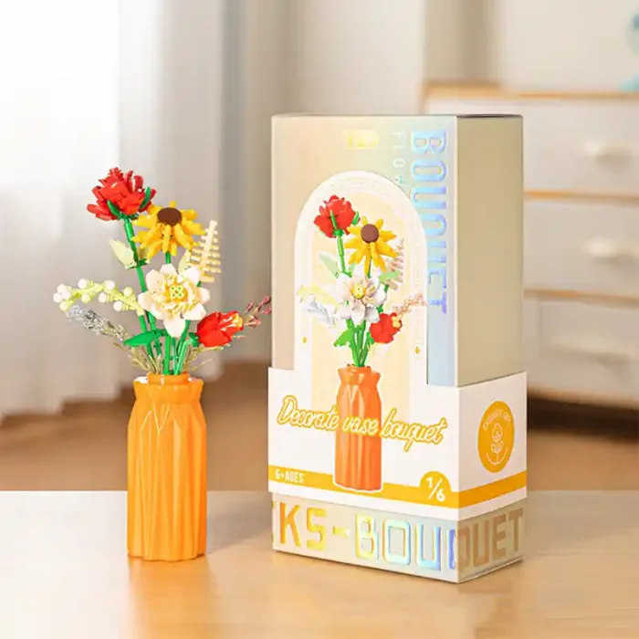 لگو گل به همراه گلدان نارنجی کد P2350