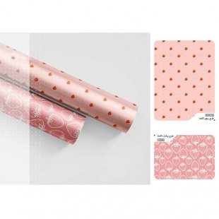 کاغذ کادو دو رو طرح توت فرنگی مدل 199612