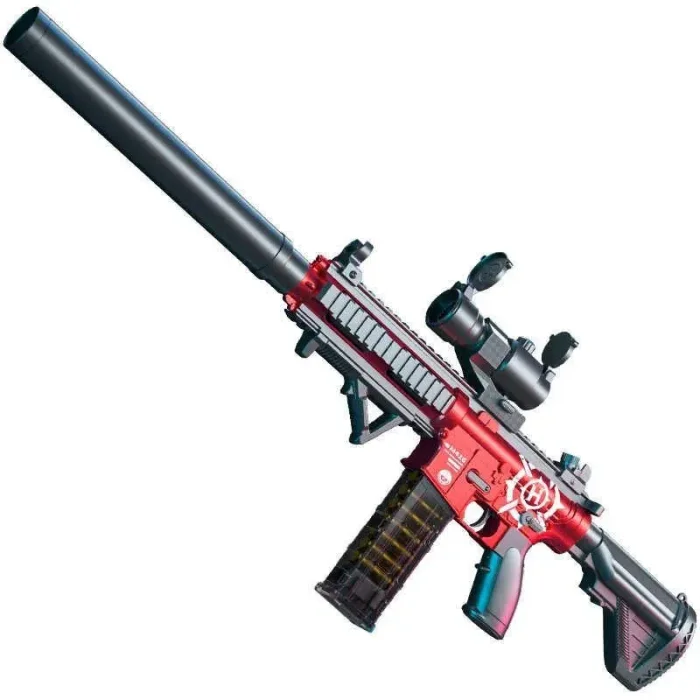 اسباب بازی تفنگ پوکه پران M416 رنگ قرمز کد D027A