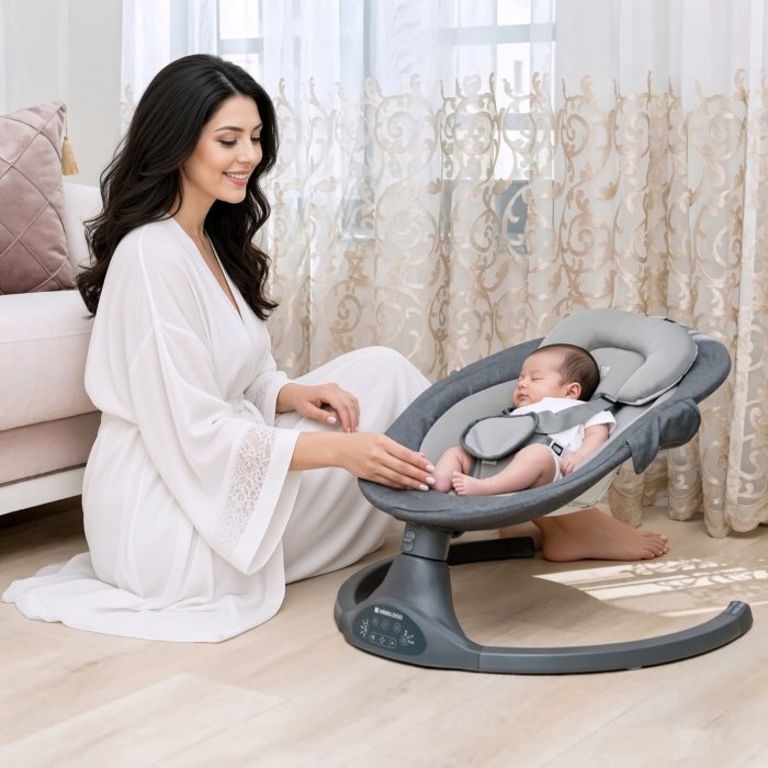 گهواره برقی و نی نی لای لای کیکابو مدل کودی Codie kikkaboo کد 5928783