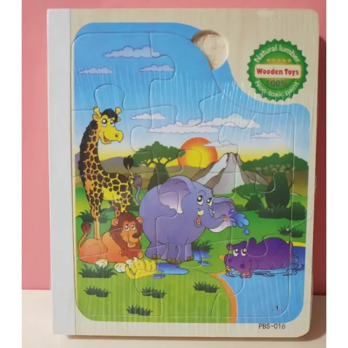 پازل کتابی چوبی مدل حیوانات وحشی کد XLE-914