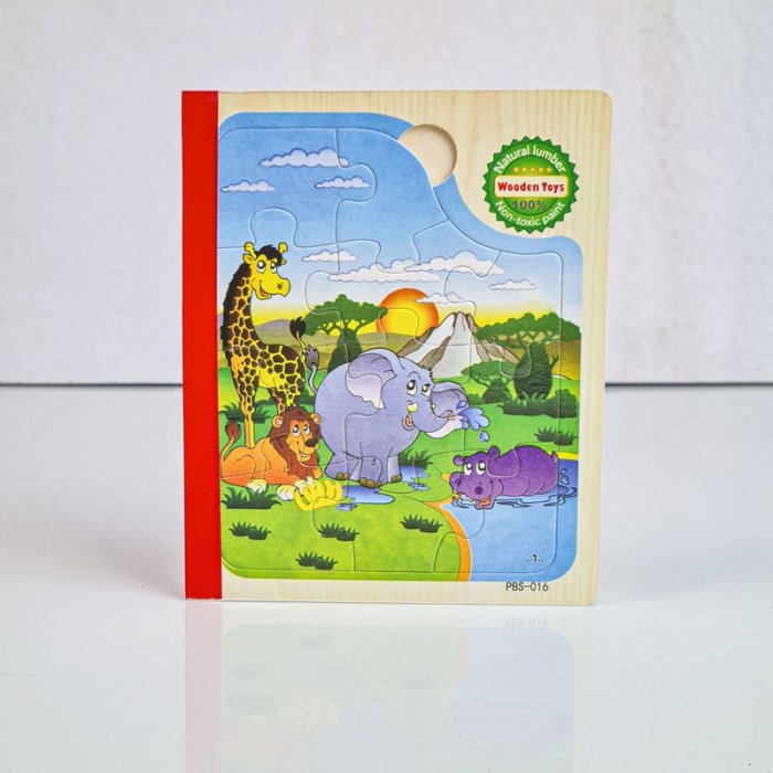 پازل کتابی چوبی مدل حیوانات وحشی کد XLE-914