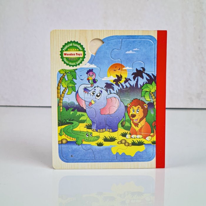 پازل کتابی چوبی مدل حیوانات وحشی کد XLE-914