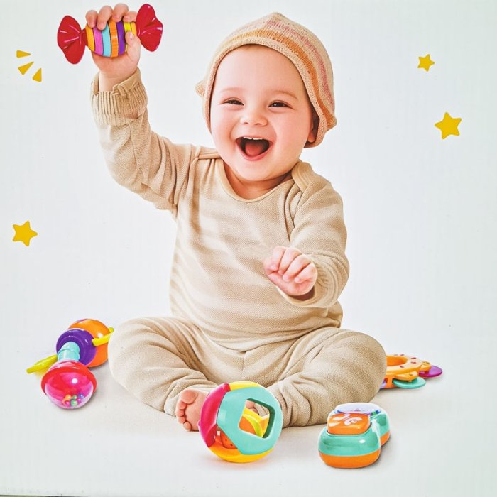 اسباب بازی نوزاد ست جغجغه 6 عددی هولی تویز Huile Toys کد 939A