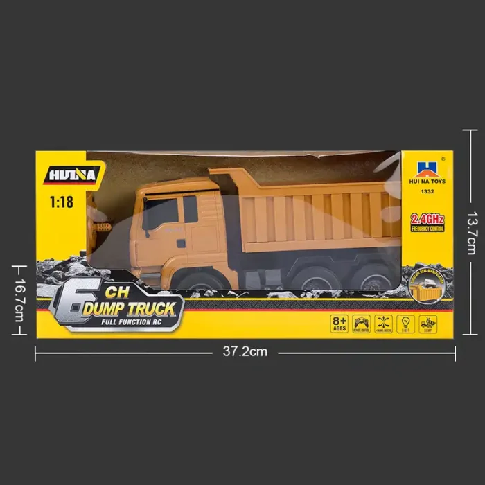 ماشین کنترلی کامیون خاکریز 6 کاناله HUINA  کد 1332