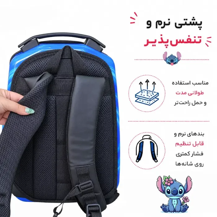 کوله پشتی مدرسه هارد کیس مارینوکس MARINOX طرح هلوکیتی کد P/MS1050/G