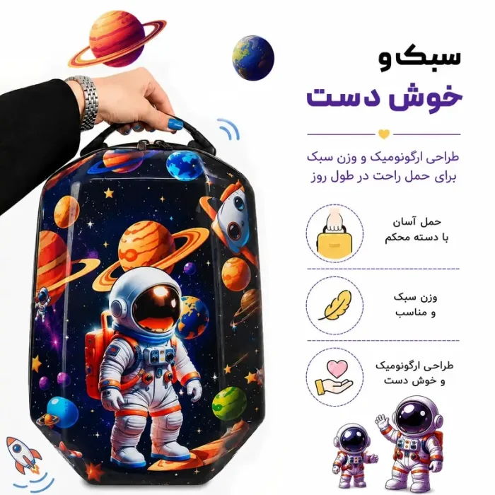 کوله پشتی مدرسه هارد کیس مارینوکس MARINOX طرح استیچ کد P/MS1050/H