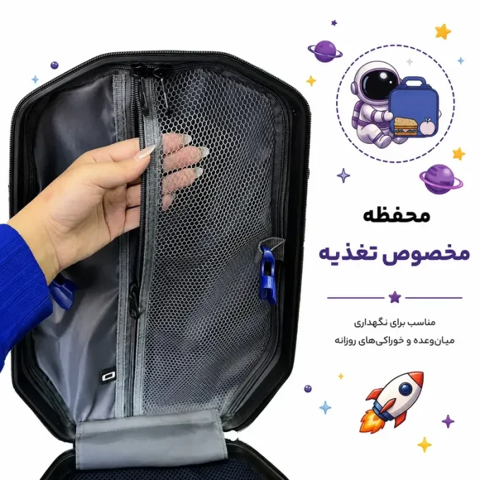 کوله پشتی مدرسه هارد کیس مارینوکس MARINOX طرح استیچ کد P/MS1050/H