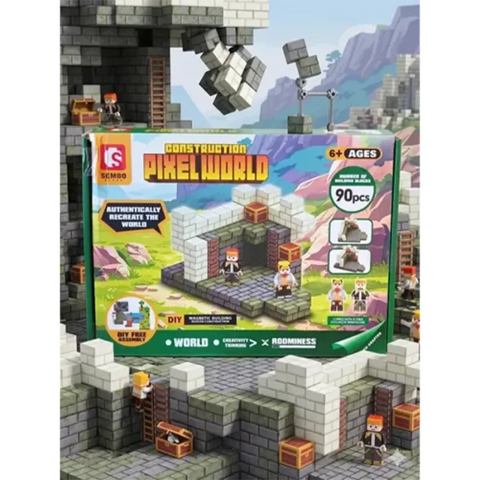 بلوک مغناطیسی پیکسل ورد 90 تکه PIXEL WORLD کد 301200