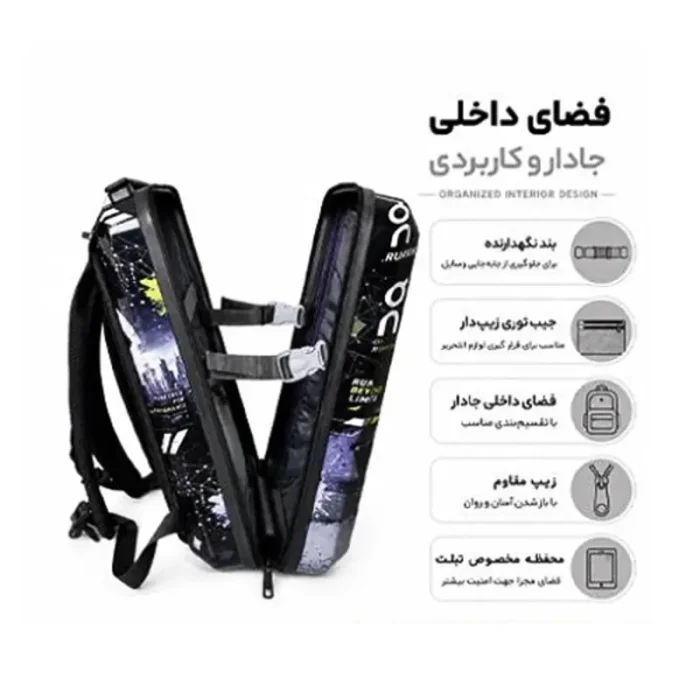 کوله پشتی فانتزی هارد کیس سفری MARINOX MARVEL مدل نایک صورتی کد P/MS1090/B